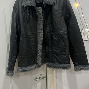 Men 100% lamb skin leather jacket with faux lining